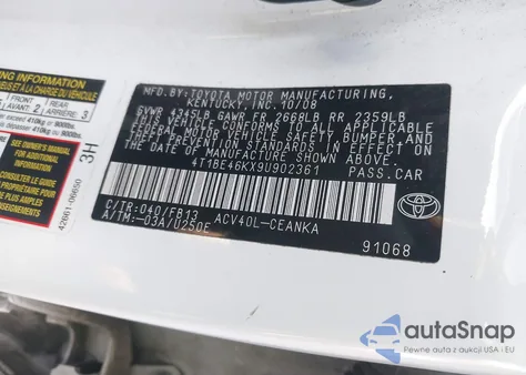 2009 Toyota Camry из США, поврежденный, VIN 4T1BE46KX9U902361